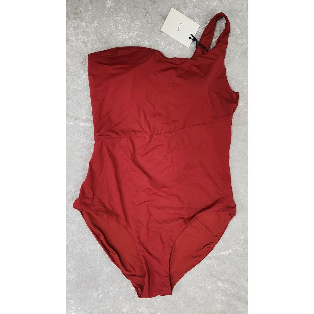 NWT Onia Sienna One Piece Womens Swimsuit One Shoulder Red-Size Large